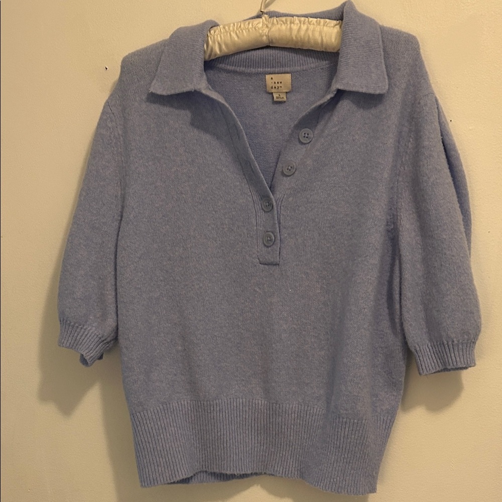 a new day Light Blue V-Neck Sweater